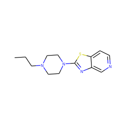 CCCN1CCN(c2nc3cnccc3s2)CC1 ZINC000045289523