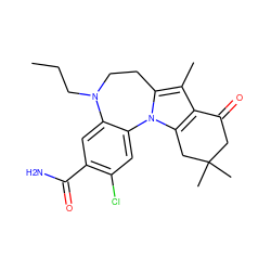 CCCN1CCc2c(C)c3c(n2-c2cc(Cl)c(C(N)=O)cc21)CC(C)(C)CC3=O ZINC000299859195