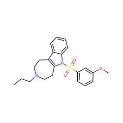 CCCN1CCc2c(n(S(=O)(=O)c3cccc(OC)c3)c3ccccc23)CC1 ZINC000040919029