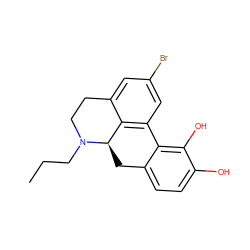 CCCN1CCc2cc(Br)cc3c2[C@H]1Cc1ccc(O)c(O)c1-3 ZINC000026841496