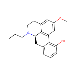 CCCN1CCc2cc(OC)cc3c2[C@H]1Cc1cccc(O)c1-3 ZINC000029136057