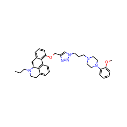 CCCN1CCc2cccc3c2[C@@H]1Cc1cccc(OCc2cn(CCCN4CCN(c5ccccc5OC)CC4)nn2)c1-3 ZINC000066073944