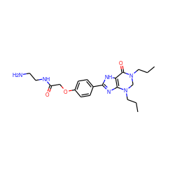 CCCN1CN(CCC)c2nc(-c3ccc(OCC(=O)NCCN)cc3)[nH]c2C1=O ZINC000027326843