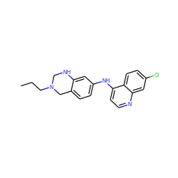 CCCN1CNc2cc(Nc3ccnc4cc(Cl)ccc34)ccc2C1 ZINC000095577950