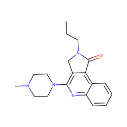 CCCN1Cc2c(N3CCN(C)CC3)nc3ccccc3c2C1=O ZINC000013644236