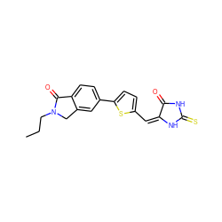 CCCN1Cc2cc(-c3ccc(/C=C4/NC(=S)NC4=O)s3)ccc2C1=O ZINC000103237712