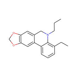 CCCN1Cc2cc3c(cc2-c2cccc(CC)c21)OCO3 ZINC000028641744