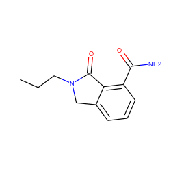 CCCN1Cc2cccc(C(N)=O)c2C1=O ZINC000002944925