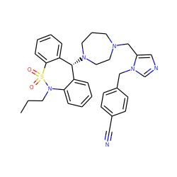 CCCN1c2ccccc2[C@@H](N2CCCN(Cc3cncn3Cc3ccc(C#N)cc3)CC2)c2ccccc2S1(=O)=O ZINC000028951573