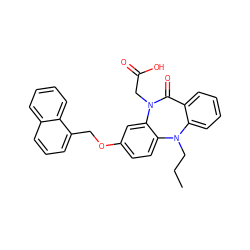 CCCN1c2ccccc2C(=O)N(CC(=O)O)c2cc(OCc3cccc4ccccc34)ccc21 ZINC000001542051