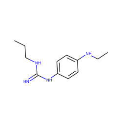 CCCNC(=N)Nc1ccc(NCC)cc1 ZINC000169325835