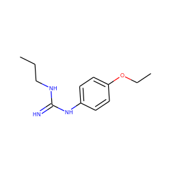 CCCNC(=N)Nc1ccc(OCC)cc1 ZINC000052069200