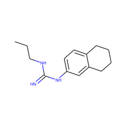 CCCNC(=N)Nc1ccc2c(c1)CCCC2 ZINC000169326604