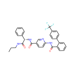 CCCNC(=O)[C@@H](NC(=O)c1ccc(NC(=O)c2ccccc2-c2ccc(C(F)(F)F)cc2)nc1)c1ccccc1 ZINC000036184495