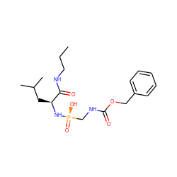 CCCNC(=O)[C@H](CC(C)C)N[P@](=O)(O)CNC(=O)OCc1ccccc1 ZINC000098208164