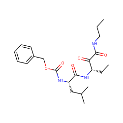 CCCNC(=O)C(=O)[C@H](CC)NC(=O)[C@H](CC(C)C)NC(=O)OCc1ccccc1 ZINC000013759520