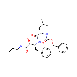 CCCNC(=O)C(=O)[C@H](Cc1ccccc1)NC(=O)[C@H](CC(C)C)NC(=O)OCc1ccccc1 ZINC000013759582