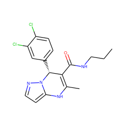 CCCNC(=O)C1=C(C)Nc2ccnn2[C@@H]1c1ccc(Cl)c(Cl)c1 ZINC000034337329