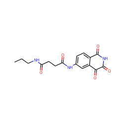 CCCNC(=O)CCC(=O)Nc1ccc2c(c1)C(=O)C(=O)NC2=O ZINC000013683270