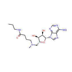 CCCNC(=O)CCCN(C)C[C@H]1O[C@@H](n2cnc3c(N)ncnc32)[C@H](O)[C@@H]1O ZINC000059099234