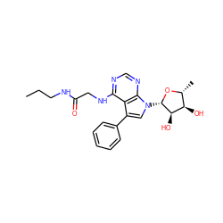 CCCNC(=O)CNc1ncnc2c1c(-c1ccccc1)cn2[C@@H]1O[C@H](C)[C@@H](O)[C@H]1O ZINC000013676869