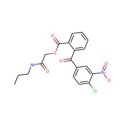 CCCNC(=O)COC(=O)c1ccccc1C(=O)c1ccc(Cl)c([N+](=O)[O-])c1 ZINC000003291804