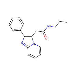 CCCNC(=O)Cc1c(-c2ccccc2)nc2ccccn12 ZINC000013801075