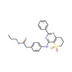 CCCNC(=O)Cc1ccc(Nc2nc(-c3ccccc3)nc3c2S(=O)(=O)CCC3)cc1 ZINC000096927475