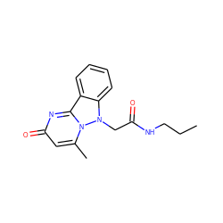 CCCNC(=O)Cn1c2ccccc2c2nc(=O)cc(C)n21 ZINC000002947634