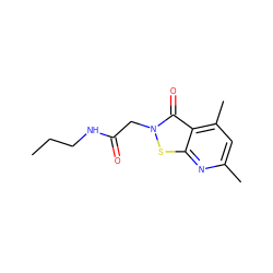 CCCNC(=O)Cn1sc2nc(C)cc(C)c2c1=O ZINC000005036215