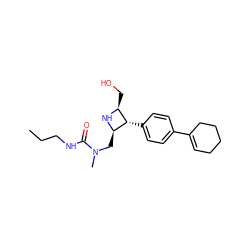 CCCNC(=O)N(C)C[C@H]1N[C@@H](CO)[C@@H]1c1ccc(C2=CCCCC2)cc1 ZINC000095600202