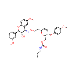 CCCNC(=O)OC[C@@H]1O[C@H](CCO/N=C2\c3cc(OC)ccc3O[C@H](c3cccc(OC)c3)[C@H]2O)C=C[C@@H]1Oc1ccc(OC)cc1 ZINC000008035704