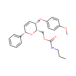 CCCNC(=O)OC[C@@H]1O[C@H](c2ccccc2)C=C[C@@H]1Oc1ccc(OC)cc1 ZINC000007998341