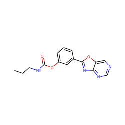 CCCNC(=O)Oc1cccc(-c2nc3ncncc3o2)c1 ZINC000045262020