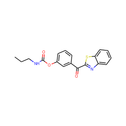 CCCNC(=O)Oc1cccc(C(=O)c2nc3ccccc3s2)c1 ZINC000028710795