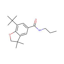 CCCNC(=O)c1cc(C(C)(C)C)c2c(c1)C(C)(C)CO2 ZINC000003825528