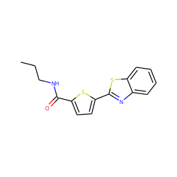 CCCNC(=O)c1ccc(-c2nc3ccccc3s2)s1 ZINC000003335891