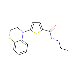 CCCNC(=O)c1ccc(N2CCSc3ccccc32)s1 ZINC000015733602