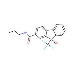 CCCNC(=O)c1ccc2c(c1)[C@](O)(C(F)(F)F)c1ccccc1-2 ZINC000144799587