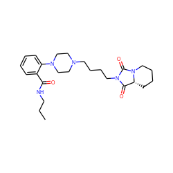 CCCNC(=O)c1ccccc1N1CCN(CCCCN2C(=O)[C@H]3CCCCN3C2=O)CC1 ZINC000002183609