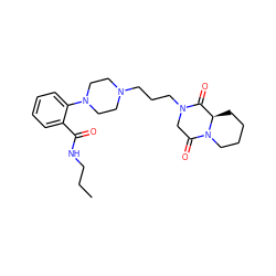 CCCNC(=O)c1ccccc1N1CCN(CCCN2CC(=O)N3CCCC[C@@H]3C2=O)CC1 ZINC000013861481