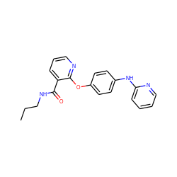 CCCNC(=O)c1cccnc1Oc1ccc(Nc2ccccn2)cc1 ZINC000148196899