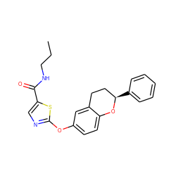 CCCNC(=O)c1cnc(Oc2ccc3c(c2)CC[C@@H](c2ccccc2)O3)s1 ZINC000145496064