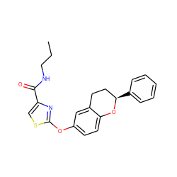 CCCNC(=O)c1csc(Oc2ccc3c(c2)CC[C@@H](c2ccccc2)O3)n1 ZINC000145472314