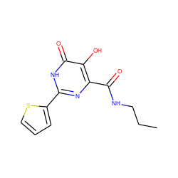 CCCNC(=O)c1nc(-c2cccs2)[nH]c(=O)c1O ZINC000473082974