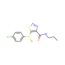 CCCNC(=O)c1nnsc1[S@+]([O-])c1ccc(Cl)cc1 ZINC000003105597