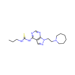 CCCNC(=S)Nc1ncnc2c1cnn2CCN1CCCCCC1 ZINC000206292487