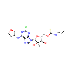 CCCNC(=S)OC[C@H]1O[C@@H](n2cnc3c(N[C@@H]4CCOC4)nc(Cl)nc32)[C@](C)(O)[C@@H]1O ZINC000029040323