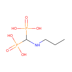 CCCNC(P(=O)(O)O)P(=O)(O)O ZINC000049649355