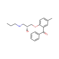 CCCNC[C@@H](O)COc1ccc(C)cc1C(=O)c1ccccc1 ZINC000096941785